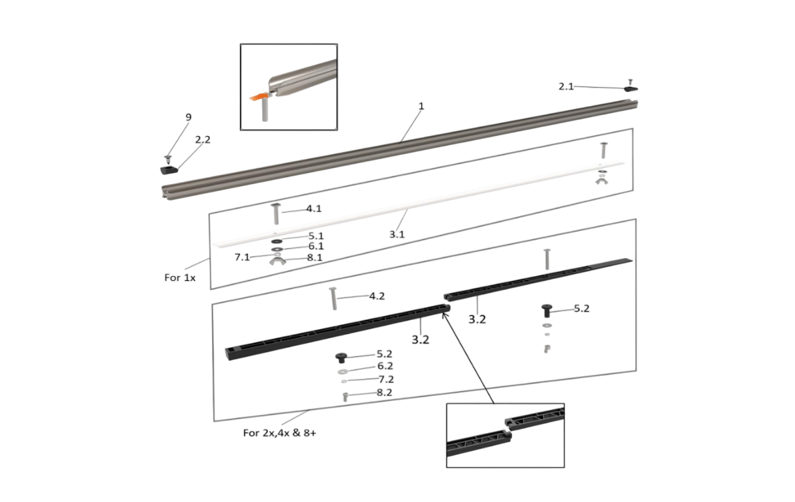 Falcon Racing sliding seat rails